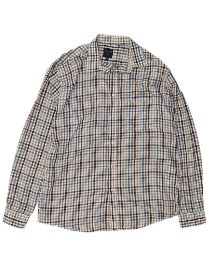 James Pringle Mens Flannel Shirt Medium Multicoloured Gingham