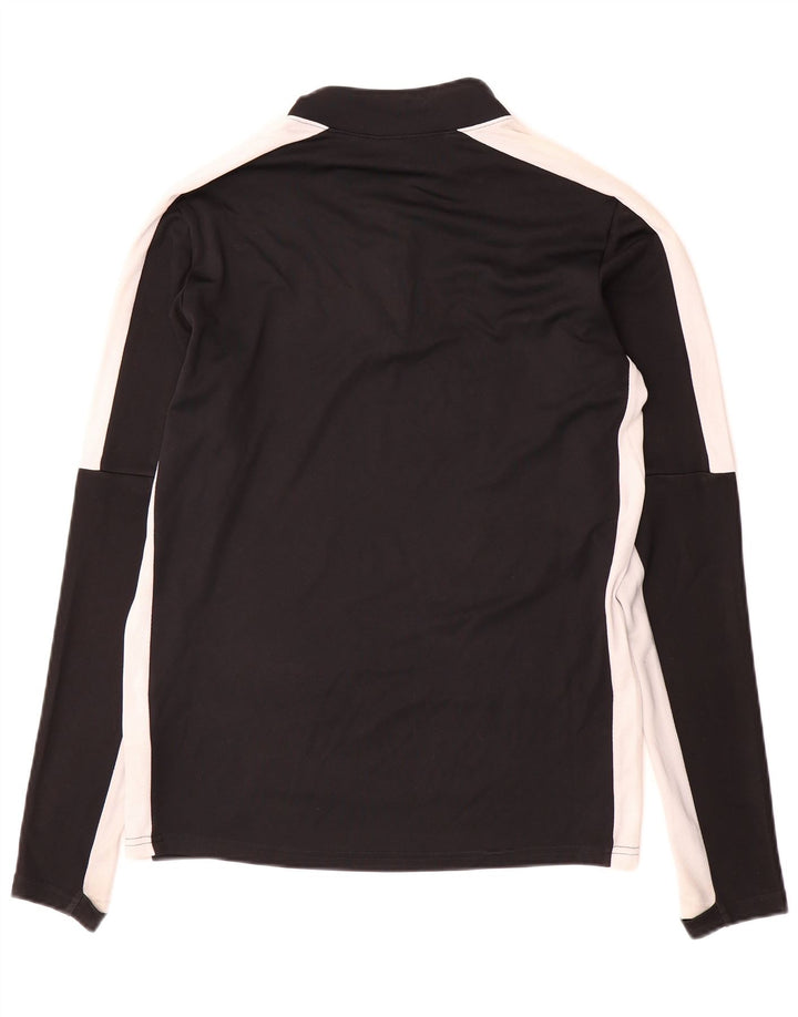 Nike Mens Dri Fit Zip Neck Top Long Sleeve Small Black Colourblock