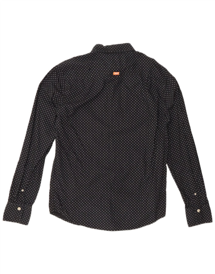 SUPERDRY Mens Shirt Medium Black Spotted Cotton