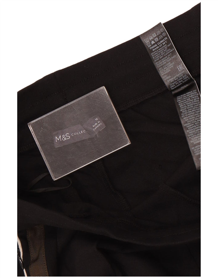 Marks & Spencer Womens Tracksuit Trousers UK 12 Medium Black Colourblock