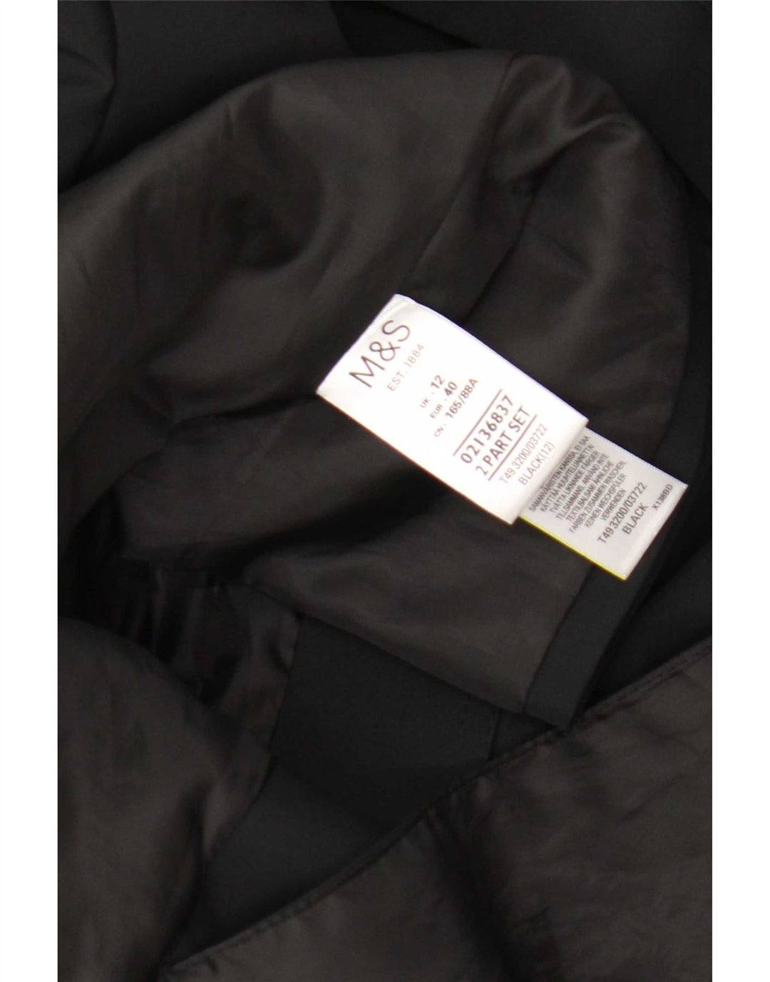Marks & Spencer Womens Trench Coat UK 12 Medium Black Polyester