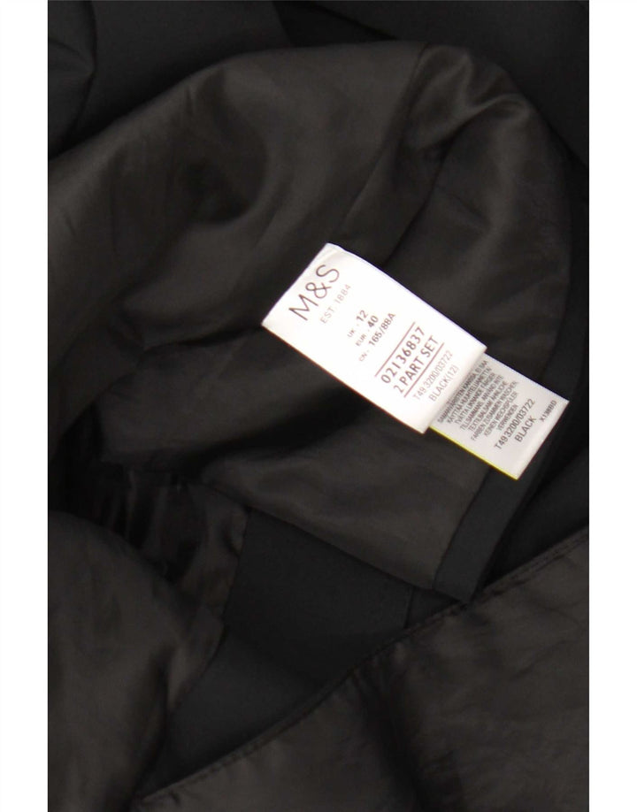 Marks & Spencer Womens Trench Coat UK 12 Medium Black Polyester