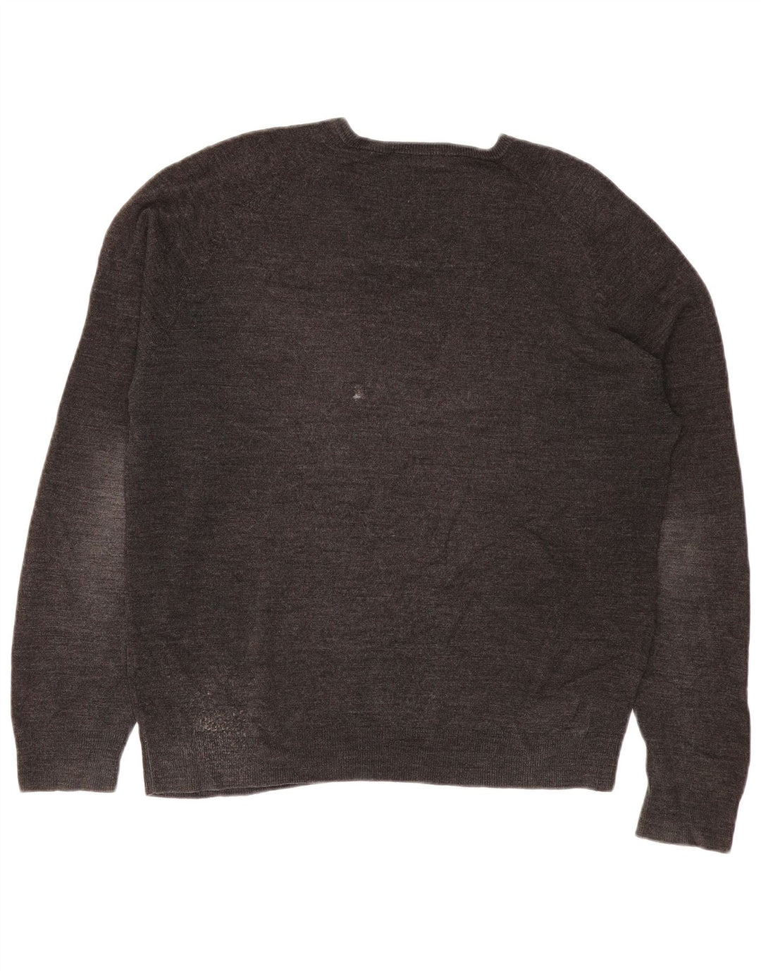 Marks & Spencer Mens V-Neck Jumper Sweater Large Grey Acrylic