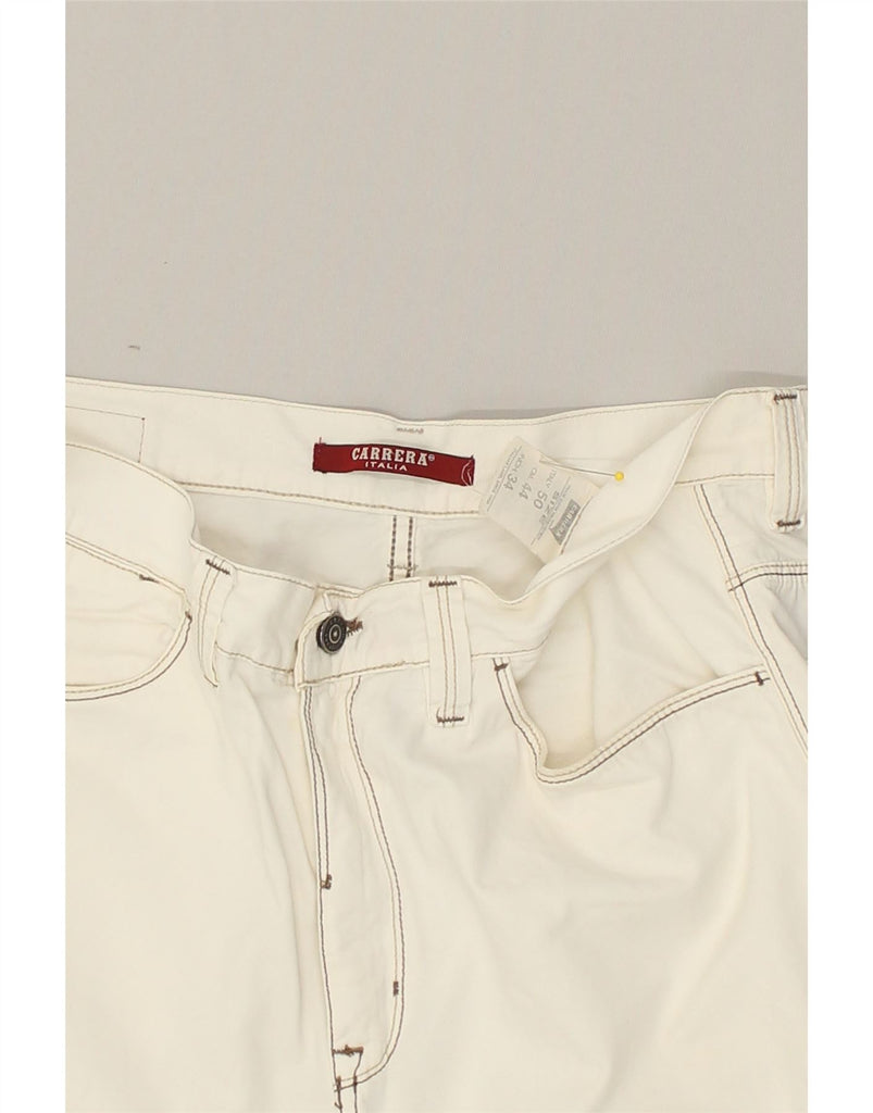 CARRERA Mens Slim Casual Trousers W34 L35  White Cotton | Vintage Carrera | Thrift | Second-Hand Carrera | Used Clothing | Messina Hembry 