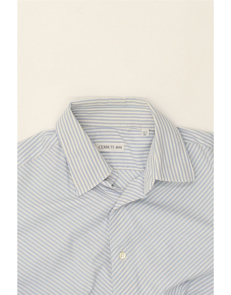 CERRUTI 1881 Mens Shirt Size 15 3/4 40 Medium Blue Pinstripe Cotton | Vintage Cerruti 1881 | Thrift | Second-Hand Cerruti 1881 | Used Clothing | Messina Hembry 