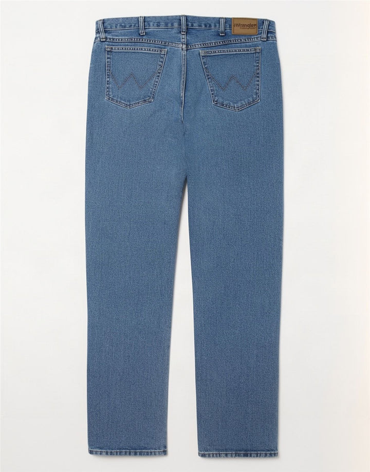 Wrangler Mens Straight Jeans W36 L36 Blue Cotton