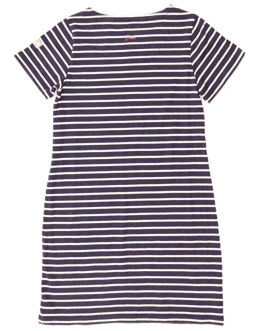 JOULES Womens T-Shirt Dress UK 12 Medium Navy Blue Striped Cotton
