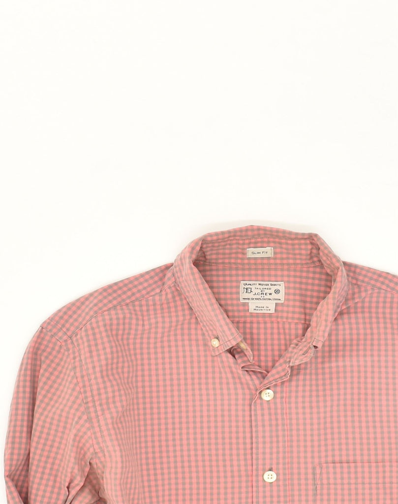 J. CREW Mens Slim Fit Shirt XS Pink Gingham Cotton | Vintage J. Crew | Thrift | Second-Hand J. Crew | Used Clothing | Messina Hembry 