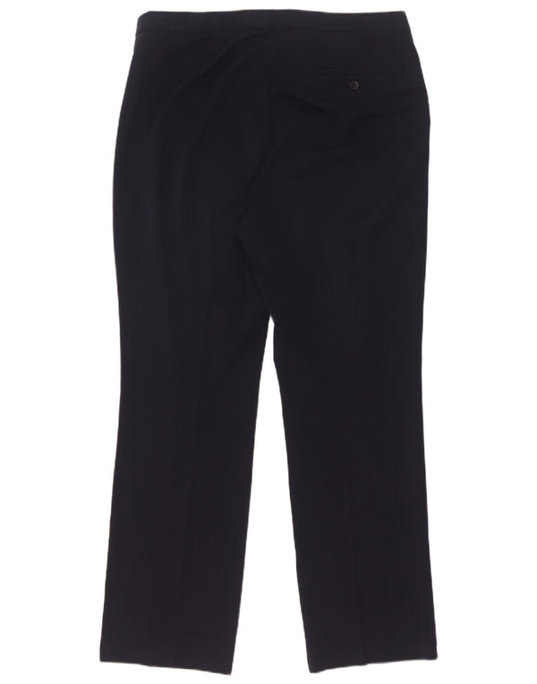 Marks & Spencer Womens Casual Trousers UK 14 Large W34 L31 Navy Blue