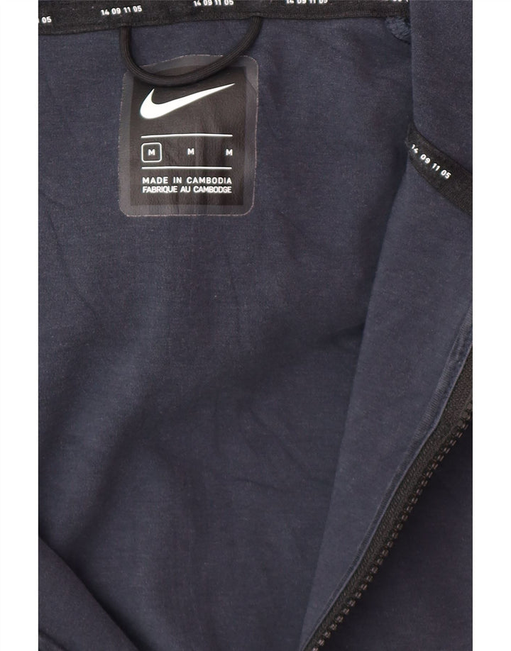 NIKE Mens Zip Hoodie Sweater Medium Navy Blue
