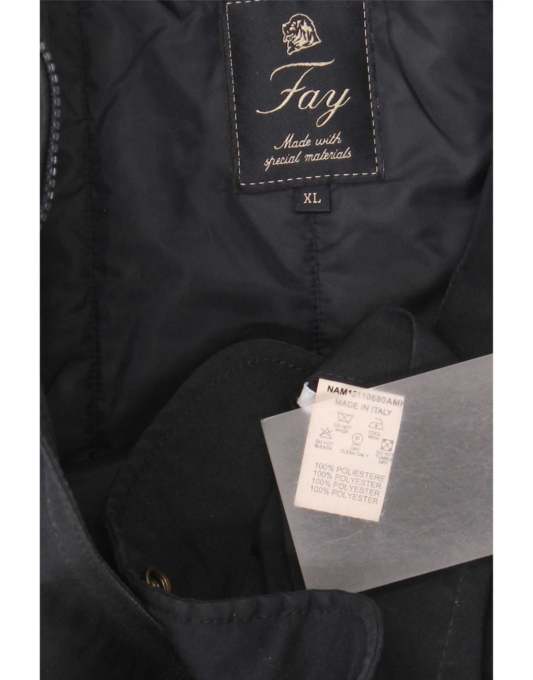 Fay Mens Windbreaker Coat UK 42 XL Navy Blue Polyester