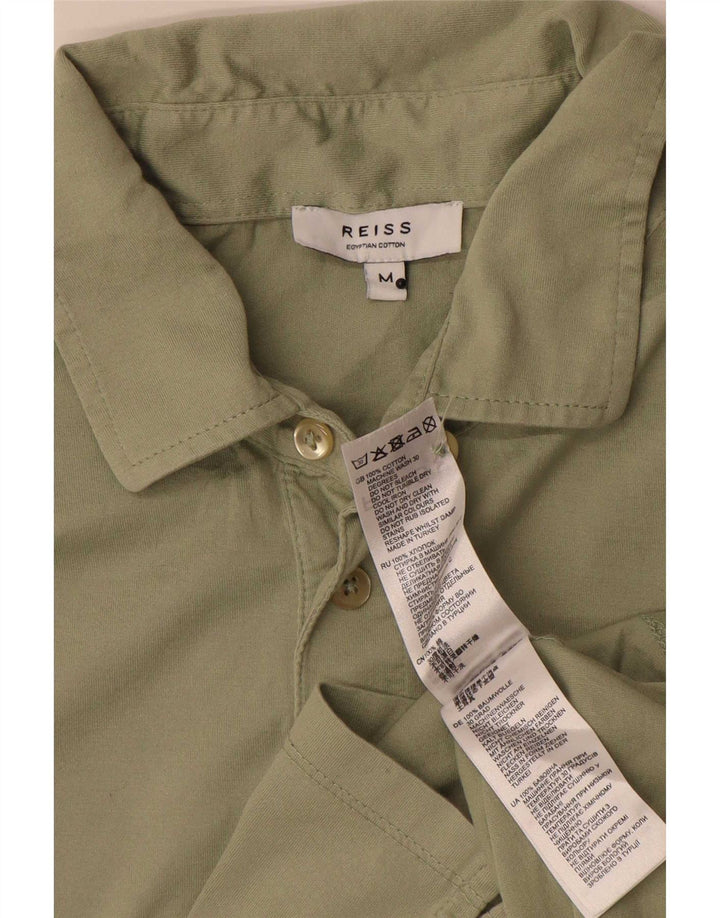 Reiss Mens Polo Shirt Medium Khaki Cotton