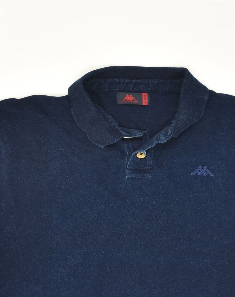 KAPPA Mens Slim Polo Shirt XL Navy Blue Cotton | Vintage Kappa | Thrift | Second-Hand Kappa | Used Clothing | Messina Hembry 