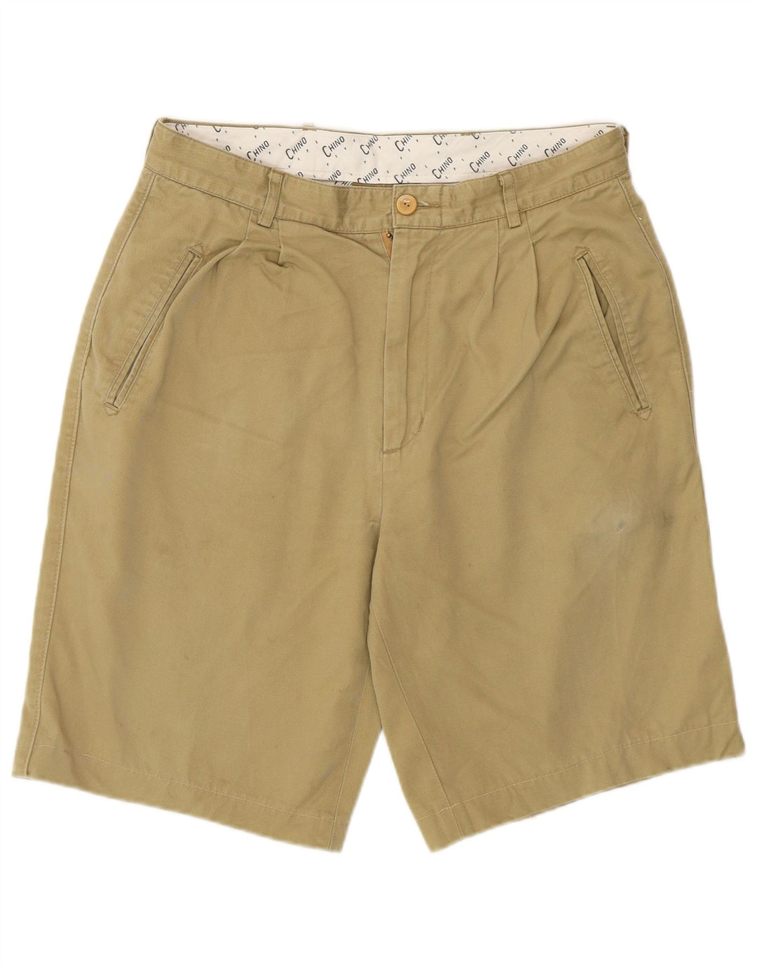 VINTAGE Mens Chino Shorts W30 Medium Khaki Cotton