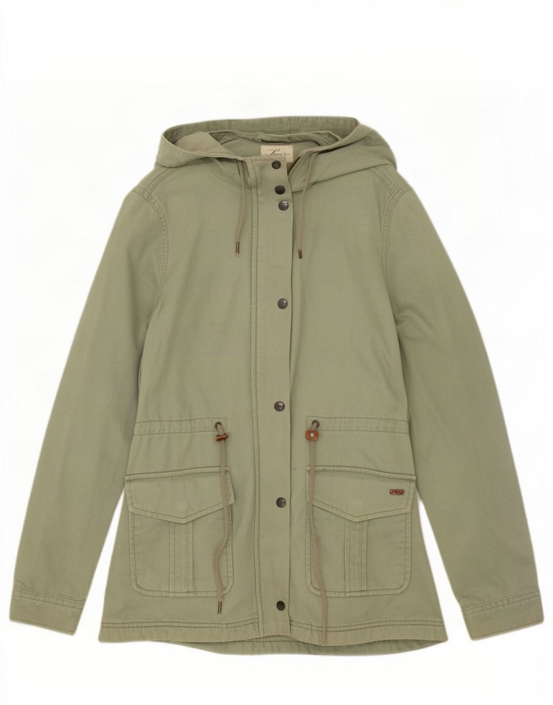 Levi's Womens Hooded Utility Jacket UK 10 Small Green Cotton