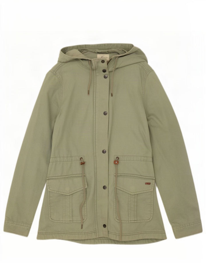 Levi's Womens Hooded Utility Jacket UK 10 Small Green Cotton