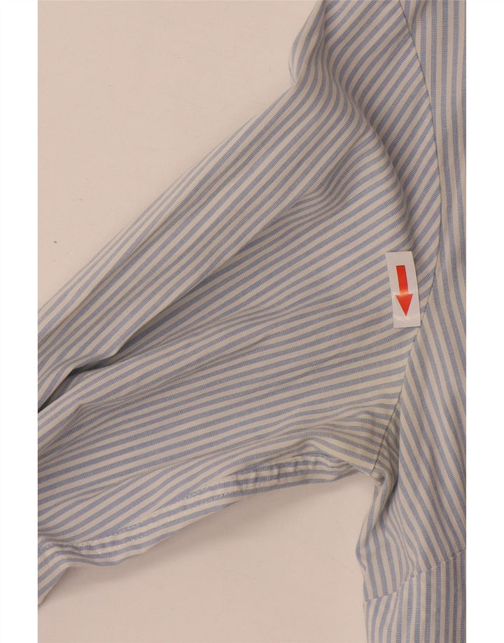 Tommy Hilfiger Womens Shirt US 8 Medium Blue Pinstripe Cotton