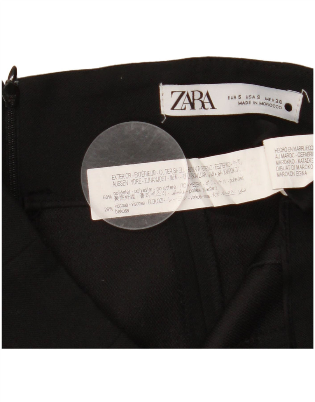 ZARA Womens Mini Skirt Small W26 Black Polyester