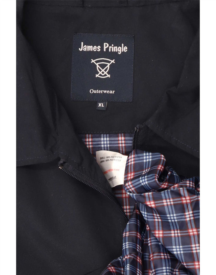 James Pringle Mens Bomber Jacket UK 42 XL Navy Blue Polyester