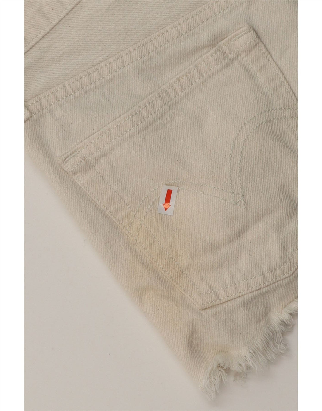 Levi's Womens Distressed Denim Shorts W25 XS White Cotton