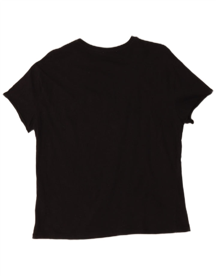 Zara Womens Trafaluc Graphic T-Shirt Top Medium Black