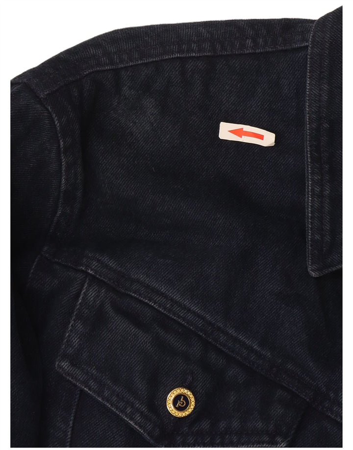 Roccobarocco Womens Denim Jacket IT 42 Medium Navy Blue Cotton