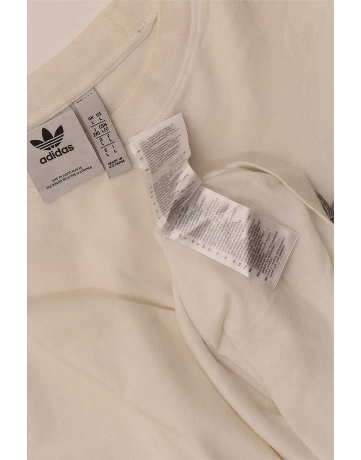 Adidas Mens T-Shirt Top Large White Cotton