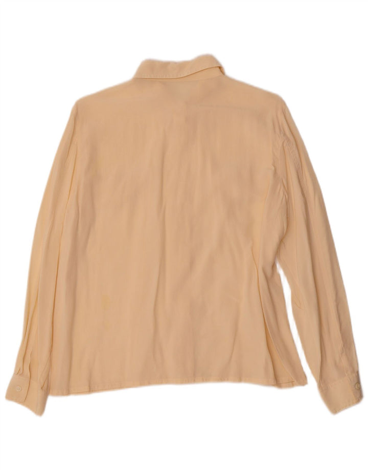 Vintage Womens Shirt Blouse UK 16 Large Beige