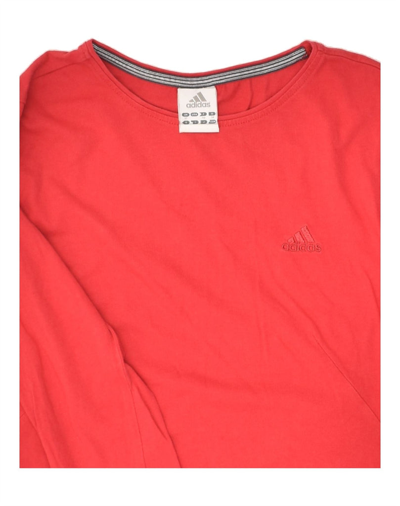 ADIDAS Womens Top Long Sleeve UK 12 Medium Red Cotton | Vintage Adidas | Thrift | Second-Hand Adidas | Used Clothing | Messina Hembry 