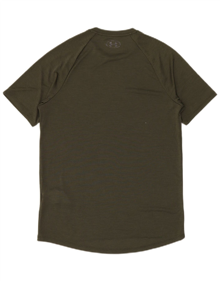 Under Armour Mens T-Shirt Top Small Khaki Polyester