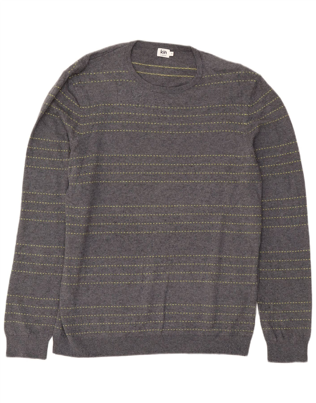 John Lewis Mens Crew Neck Jumper Sweater Medium Blue Striped Cotton