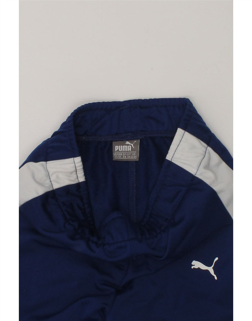 PUMA Boys Tracksuit Trousers Joggers 2-3 Years Navy Blue Colourblock | Vintage Puma | Thrift | Second-Hand Puma | Used Clothing | Messina Hembry 