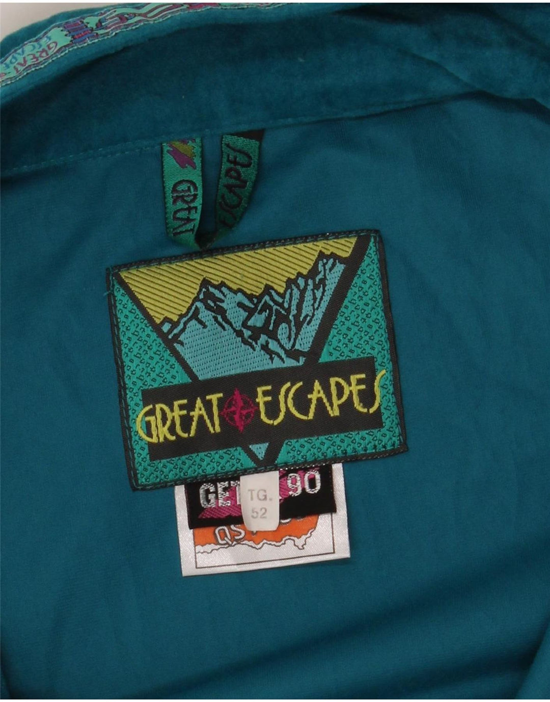 Great Escapes Mens Pullover Tracksuit Top Jacket IT 52 Large Turquoise