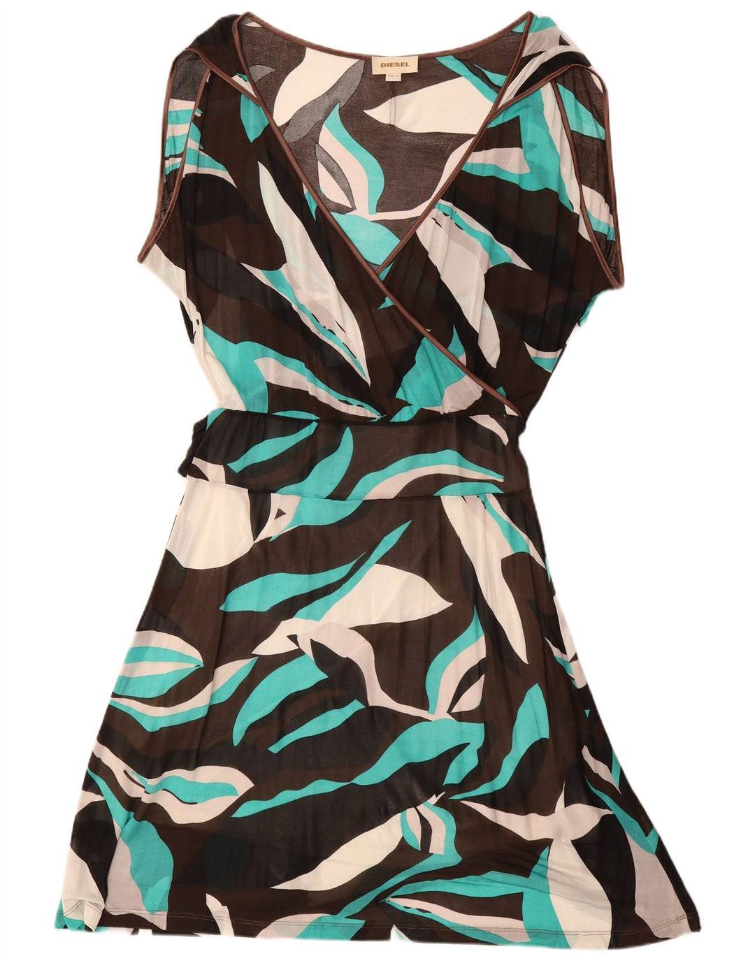 DIESEL Womens Abstract Pattern A-Line Dress UK 16 Large Multicoloured