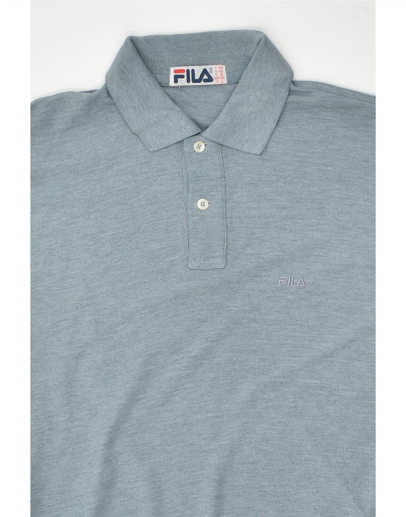 FILA Mens Polo Shirt IT 48 Medium Navy Blue Cotton | Vintage Fila | Thrift | Second-Hand Fila | Used Clothing | Messina Hembry 