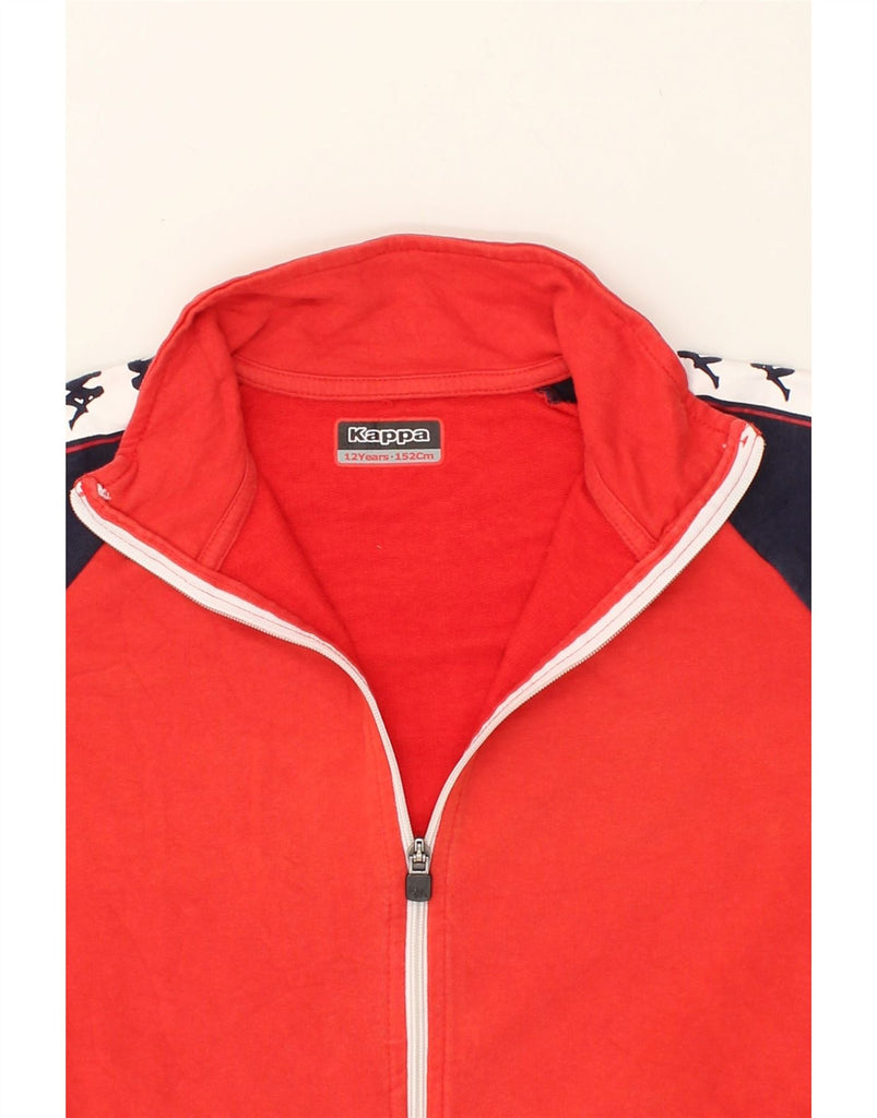 KAPPA Girls Graphic Tracksuit Top Jacket 11-12 Years Red Colourblock | Vintage Kappa | Thrift | Second-Hand Kappa | Used Clothing | Messina Hembry 