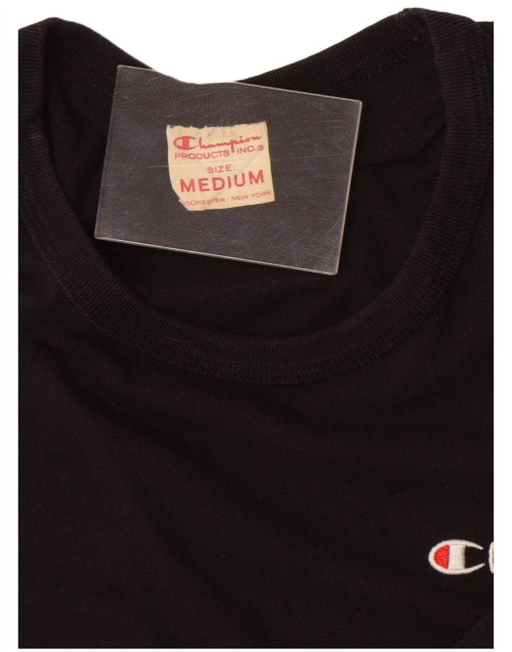 Champion Mens T-Shirt Top Medium Black