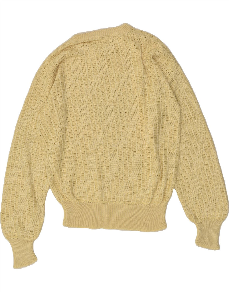 VINTAGE Womens Crew Neck Jumper Sweater UK 18 XL Yellow Cotton | Vintage Vintage | Thrift | Second-Hand Vintage | Used Clothing | Messina Hembry 