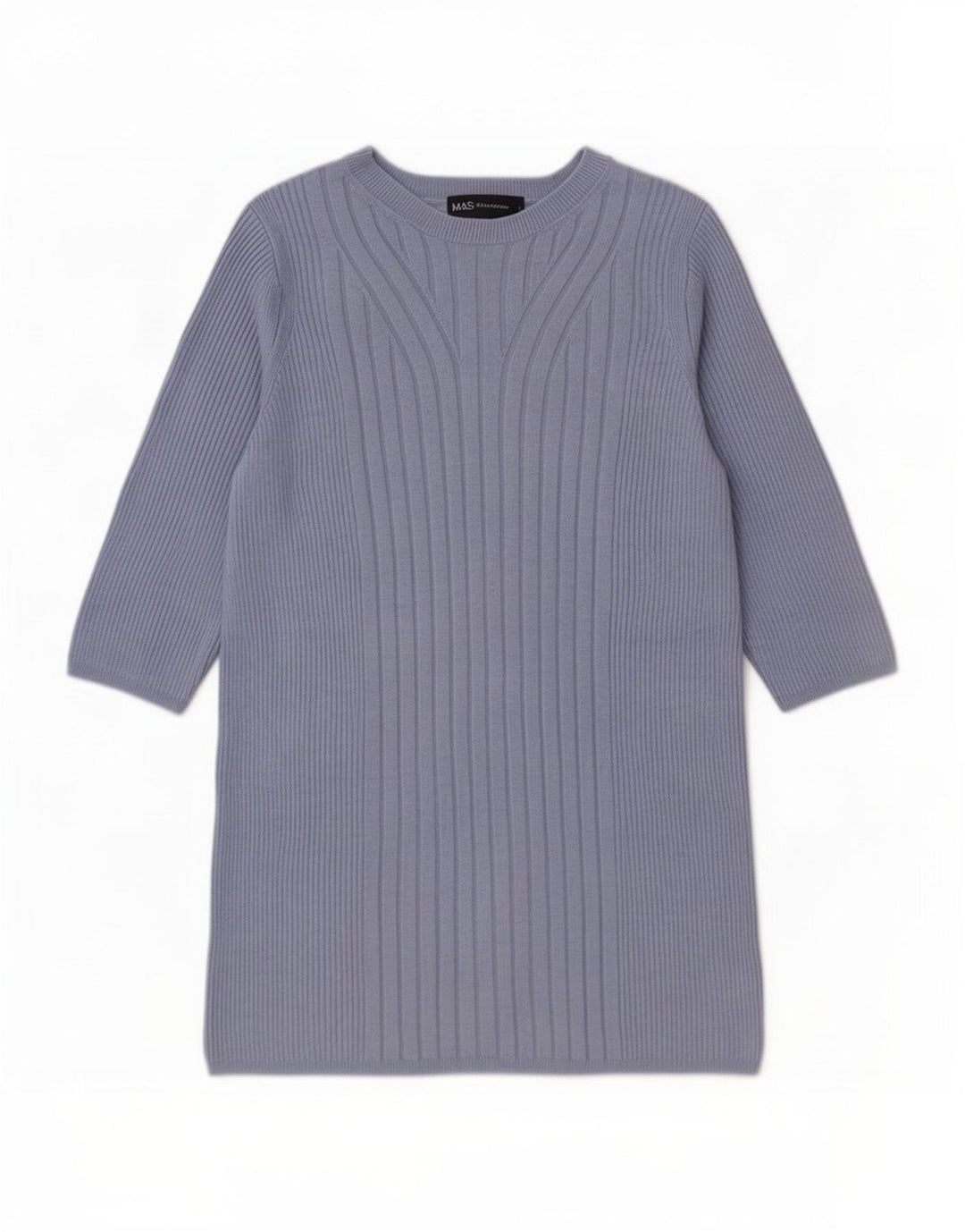 Marks & Spencer Womens Crew Neck Jumper Sweater UK 12 Medium Blue