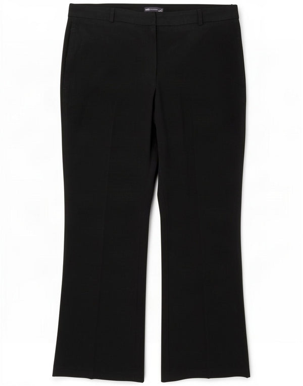 Marks & Spencer Womens Bootcut Chino Trousers UK 16 Large W36 L28 Black