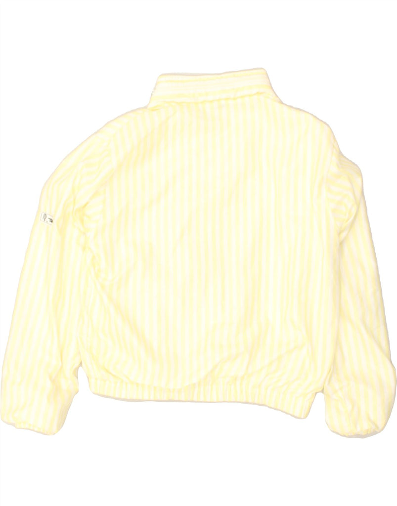 MARINA YACHTING Womens Hooded Bomber Jacket UK 16 Large Yellow Striped | Vintage Marina Yachting | Thrift | Second-Hand Marina Yachting | Used Clothing | Messina Hembry 