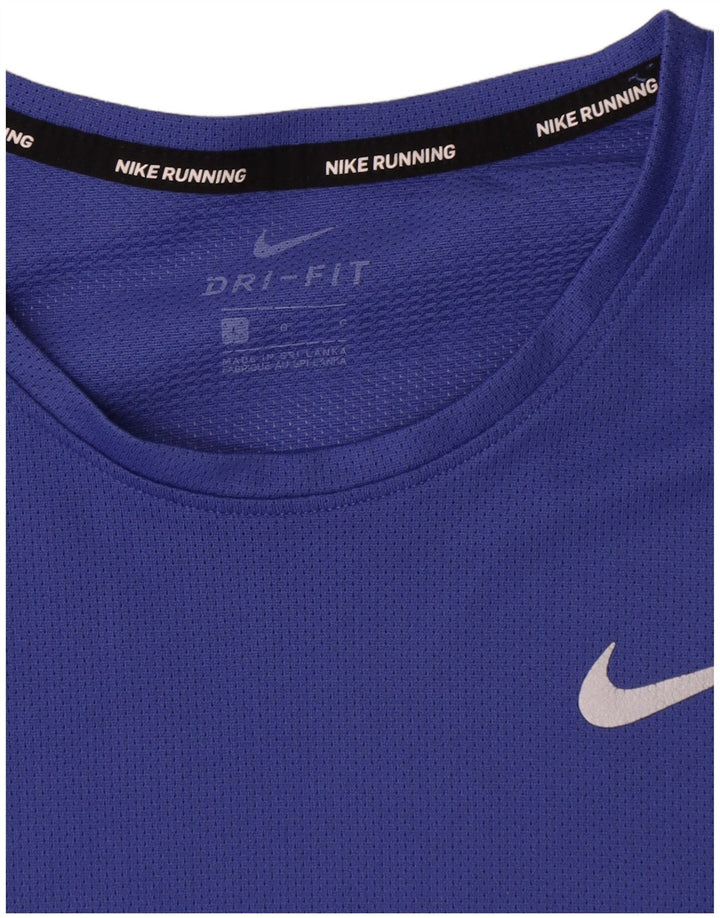 Nike Mens Dri Fit T-Shirt Top Large Blue Polyester