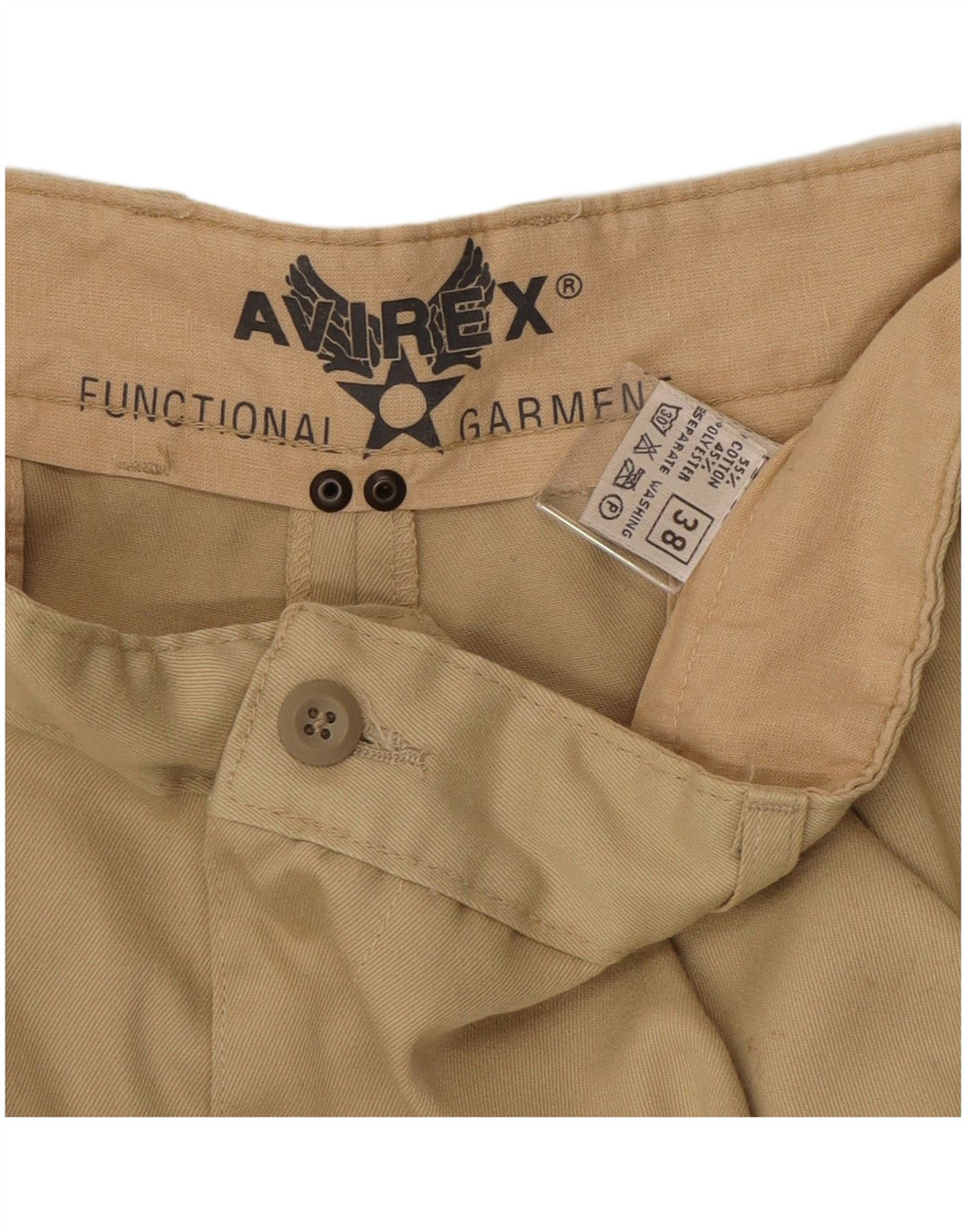 AVIREX Mens Pegged Chino Trousers W38 L30  Beige Cotton