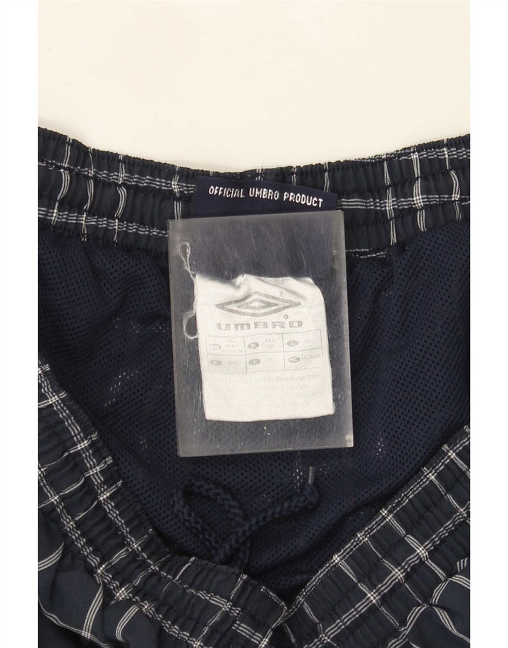 Umbro Mens Swimming Shorts 2XL  Navy Blue Check Polyester
