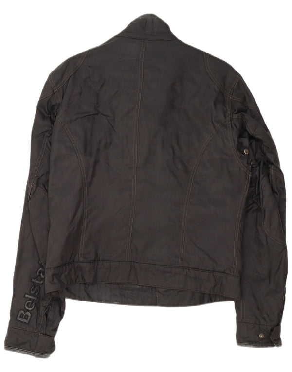Belstaff Mens Graphic Racer Jacket UK 38 Medium Black Nylon