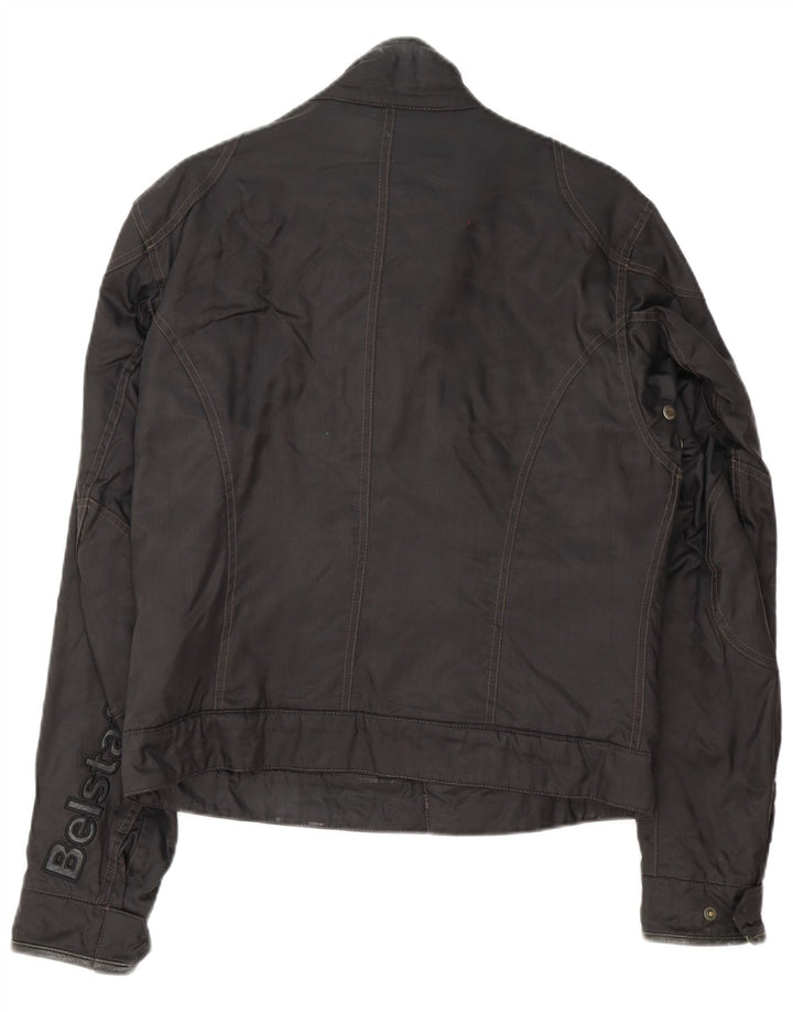 Belstaff Mens Graphic Racer Jacket UK 38 Medium Black Nylon