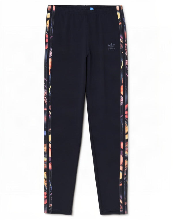 Adidas Girls Graphic Leggings 13-14 Years Navy Blue Polyester