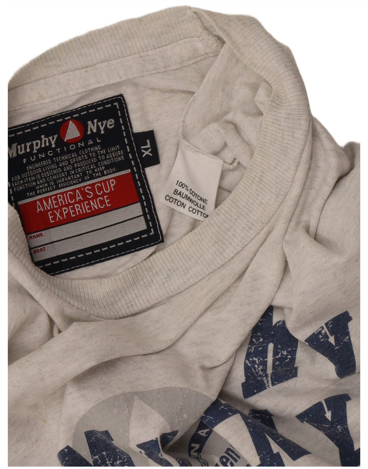 Murphy & Nye Mens Graphic T-Shirt Top XL Grey Cotton