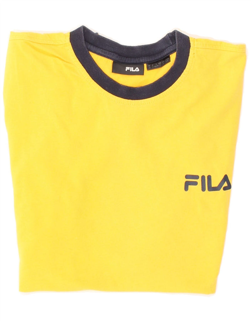 FILA Mens T-Shirt Top Small Yellow Cotton Vintage Fila and Second-Hand Fila from Messina Hembry 