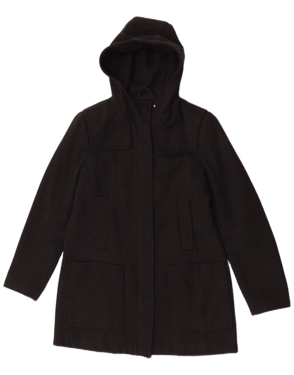 Michael Kors Womens Hooded Parka Jacket UK 14 Medium Black Wool